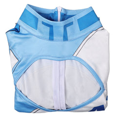 Invisible Woman Susan Storm Maillot de Bain Bleu One Piece Manches Longues Cosplay Costume