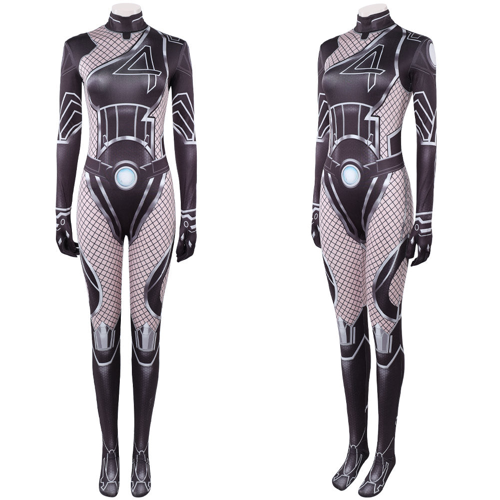 Invisible Woman Susan Storm Tenue Noire Cosplay Costume