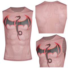 Iron Fist Gilet Tatouage Imprimé Rouge Cosplay Costume