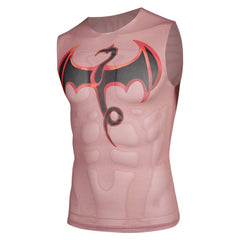 Iron Fist Gilet Tatouage Imprimé Rouge Cosplay Costume