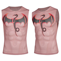 Iron Fist Gilet Tatouage Imprimé Rouge Cosplay Costume