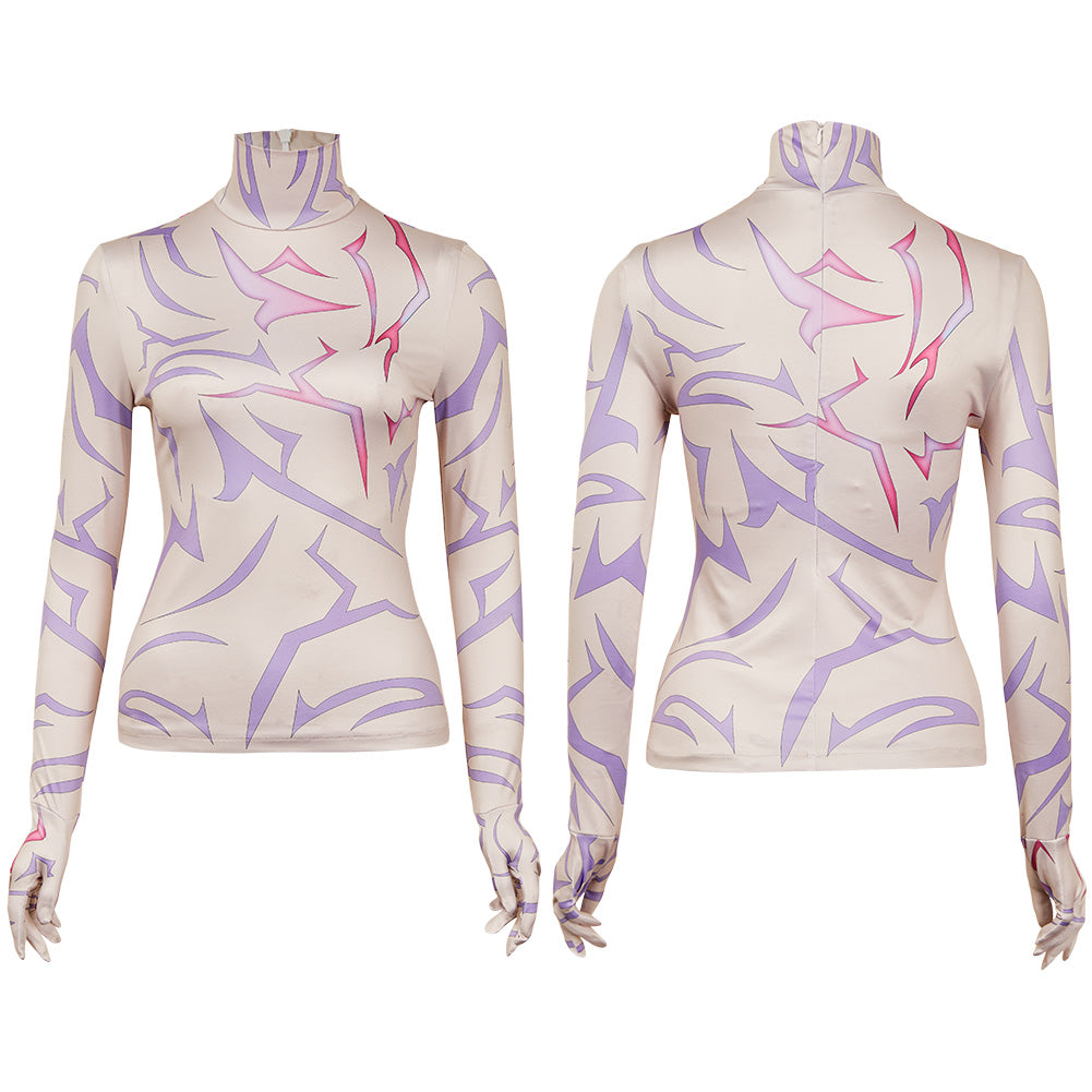 KPop Demon Hunters(2025) Rumi/Jinu Haut Imprimé Demon Motifs Cosplay Costume