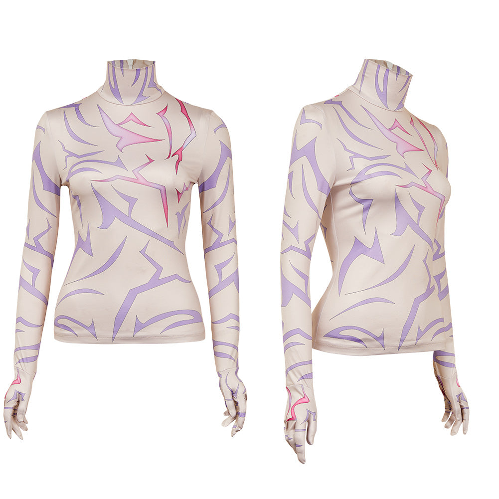 KPop Demon Hunters(2025) Rumi/Jinu Haut Imprimé Demon Motifs Cosplay Costume