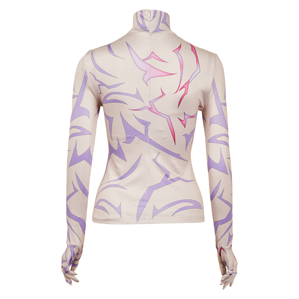 KPop Demon Hunters(2025) Rumi/Jinu Haut Imprimé Demon Motifs Cosplay Costume