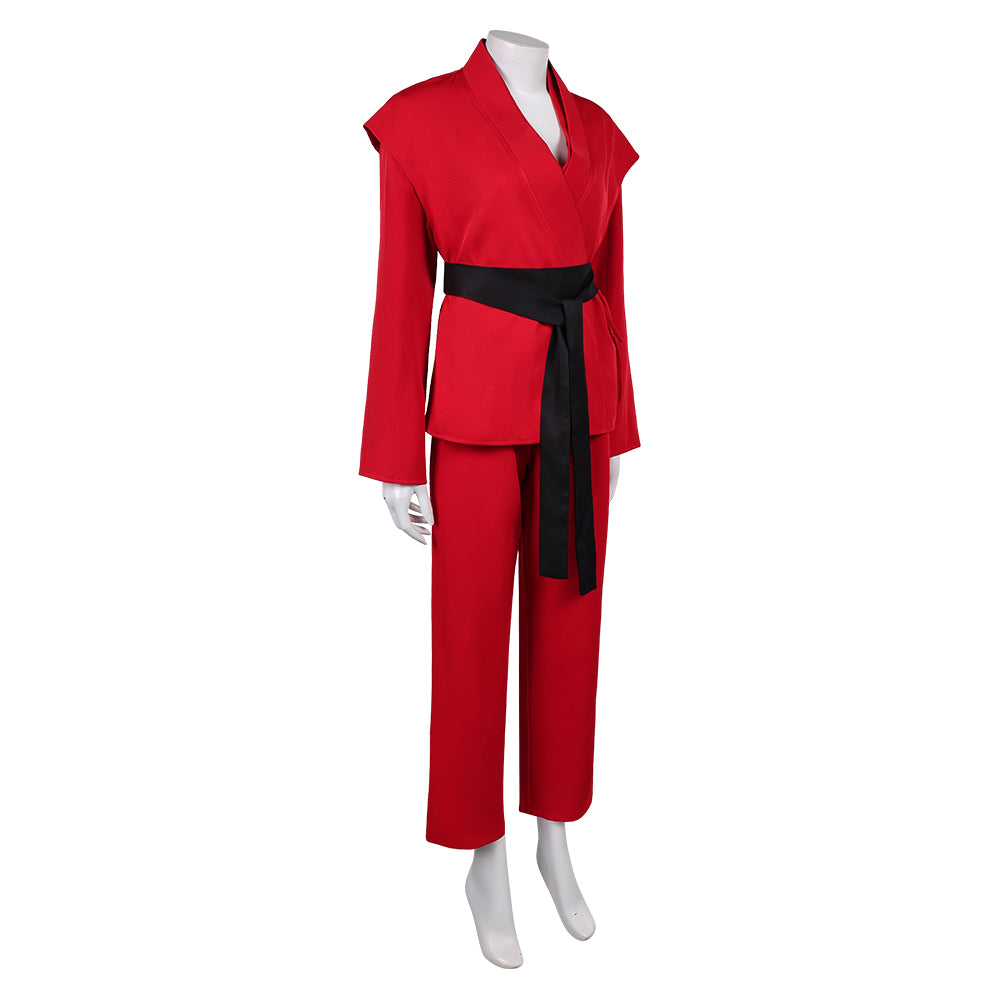 John Wick 5(2025) Rooney The Ballerina Taekwondo Uniforme Rouge Cosplay Costume