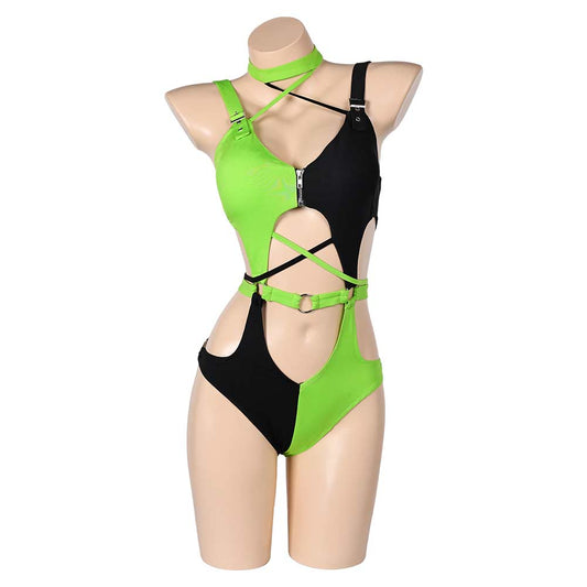 Kim Possible Shego Maillot de Bain Une Pièce Lingerie Cosplay Costume