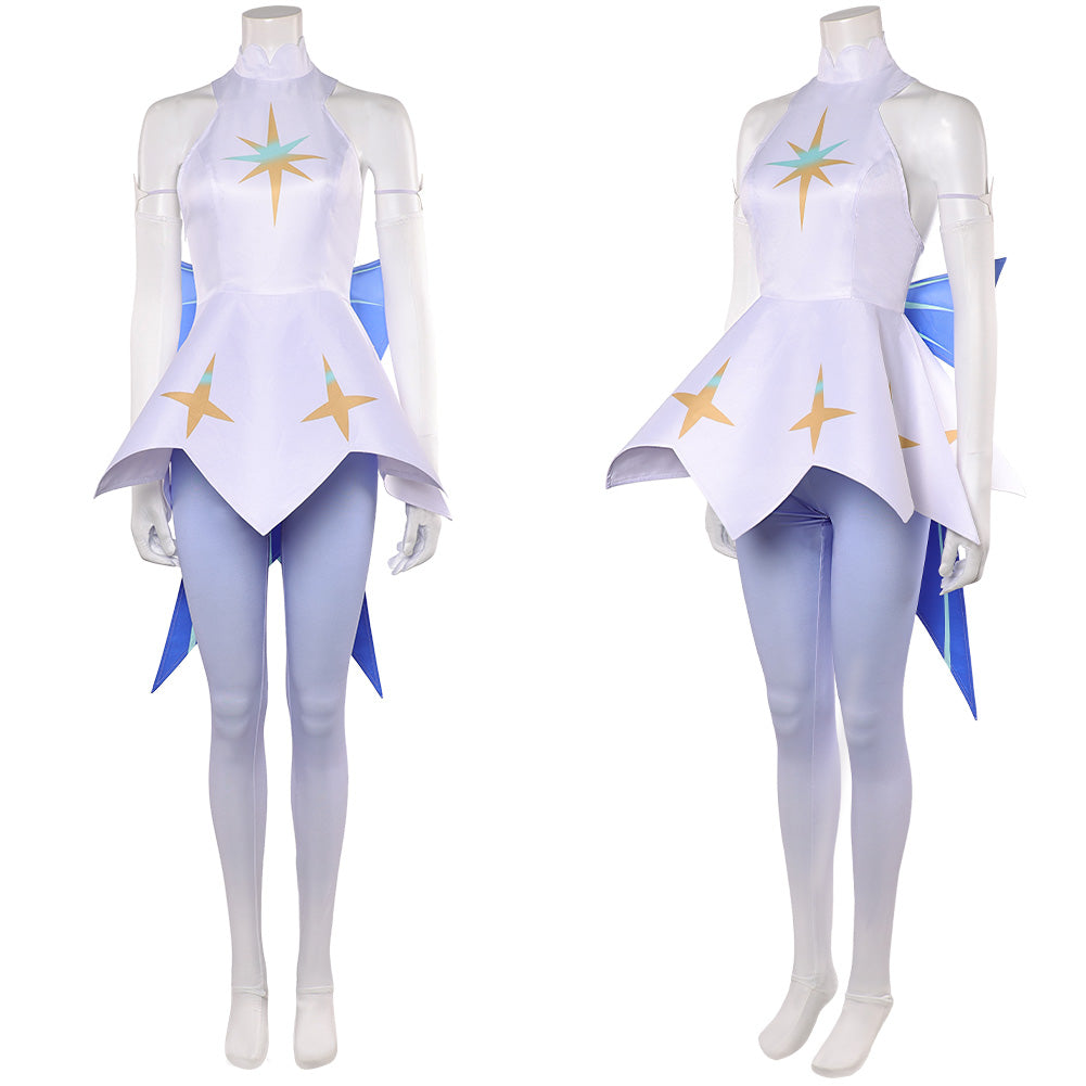 Knights of Guinevere(2025) Guinevere Tenue Blanche Imprimée Cosplay Costume