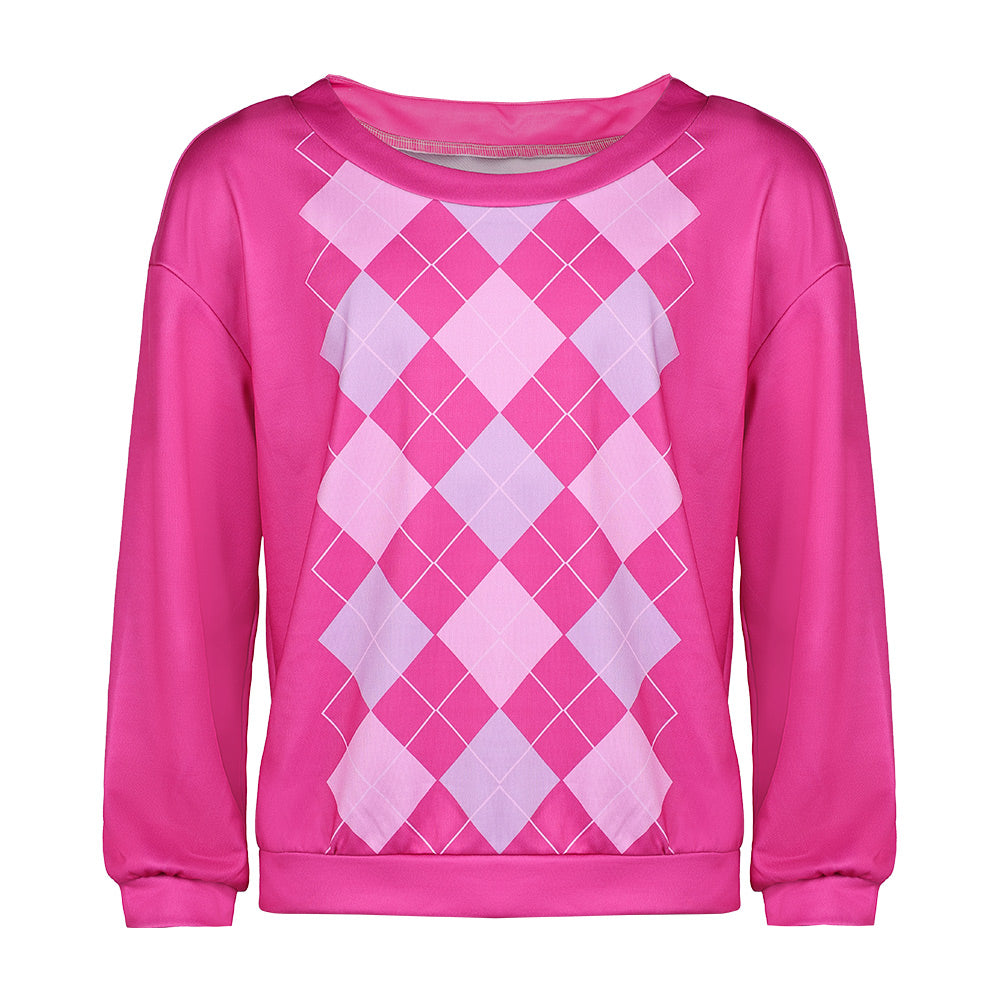 Kpop Demon Hunters(2025) Baby Saja Sweat à Carreaux Roses Cosplay Costume