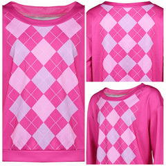 Kpop Demon Hunters(2025) Baby Saja Sweat à Carreaux Roses Cosplay Costume