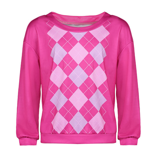 Kpop Demon Hunters(2025) Baby Saja Sweat à Carreaux Roses Cosplay Costume