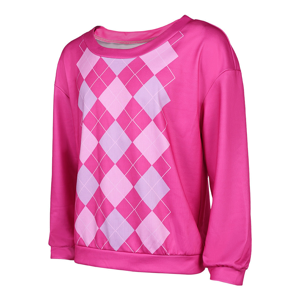 Kpop Demon Hunters(2025) Baby Saja Sweat à Carreaux Roses Cosplay Costume