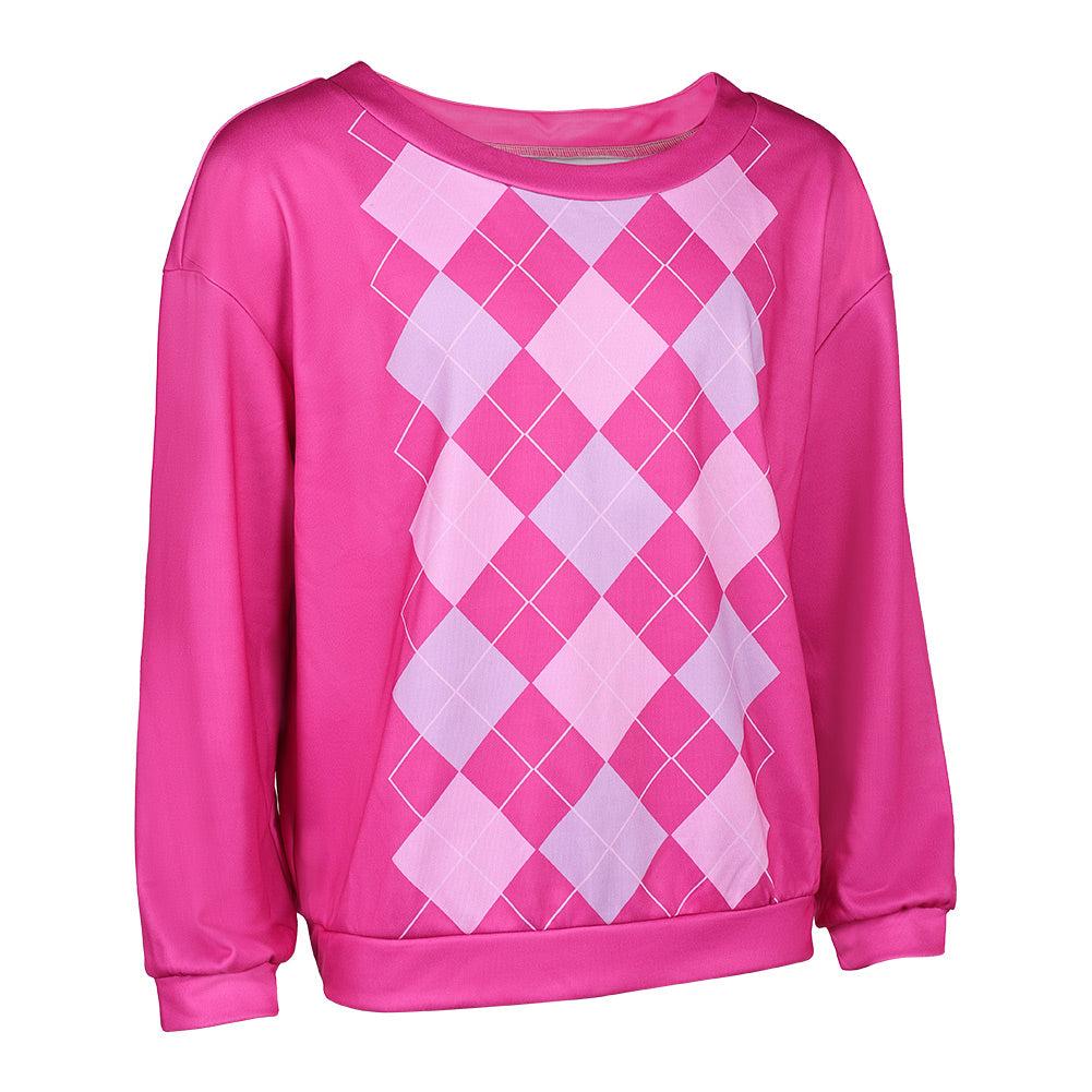 Kpop Demon Hunters(2025) Baby Saja Sweat à Carreaux Roses Cosplay Costume