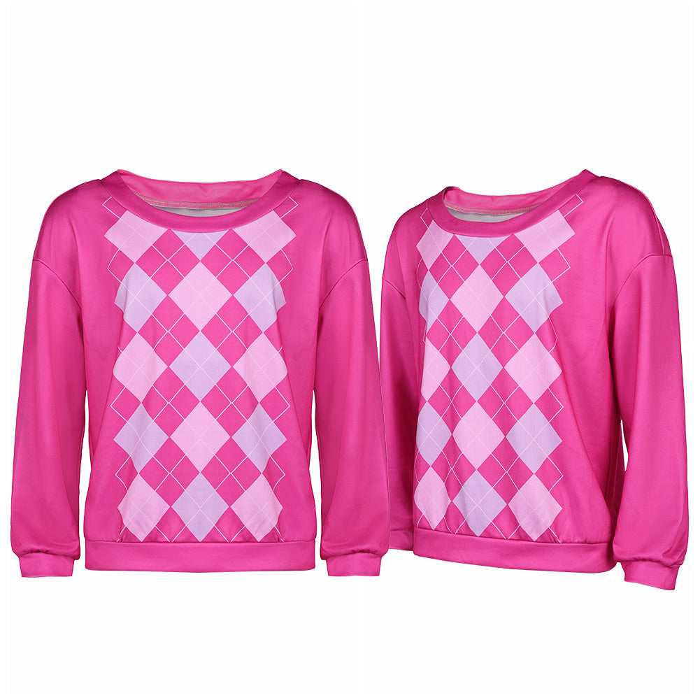 Kpop Demon Hunters(2025) Baby Saja Sweat à Carreaux Roses Cosplay Costume