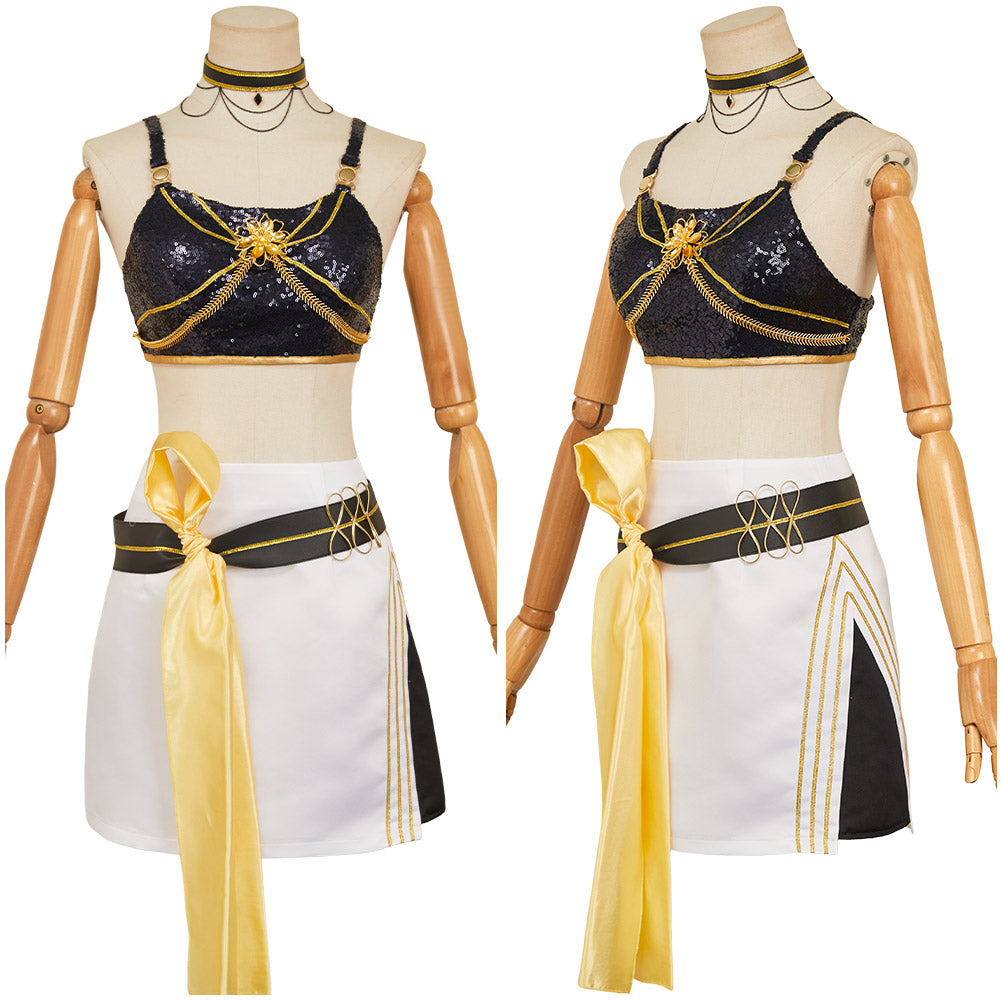 KPop Demon Hunters(2025) Huntrix Mira Tenue à Bretelles Noir Cosplay Costume