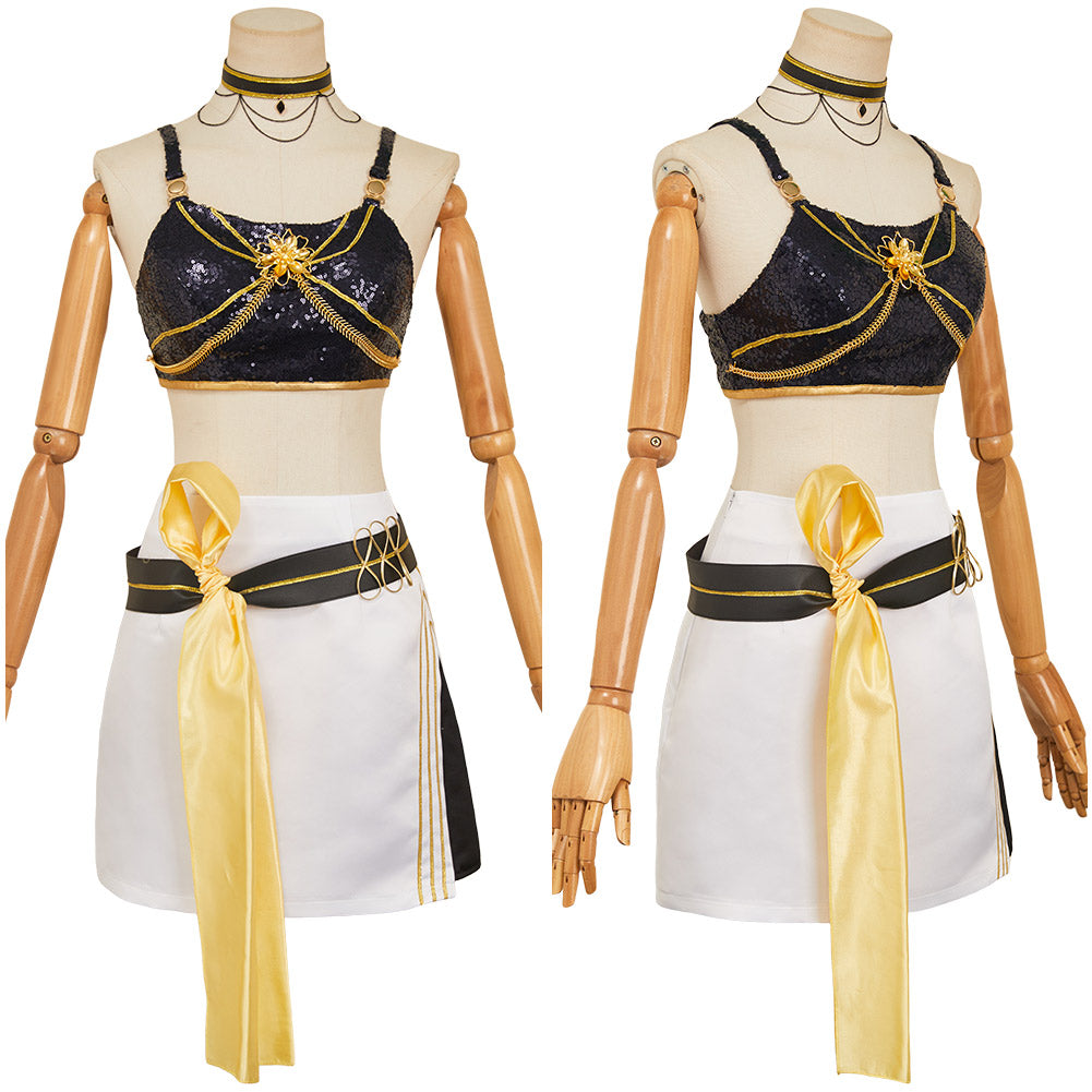 KPop Demon Hunters(2025) Huntrix Mira Tenue à Bretelles Noir Cosplay Costume