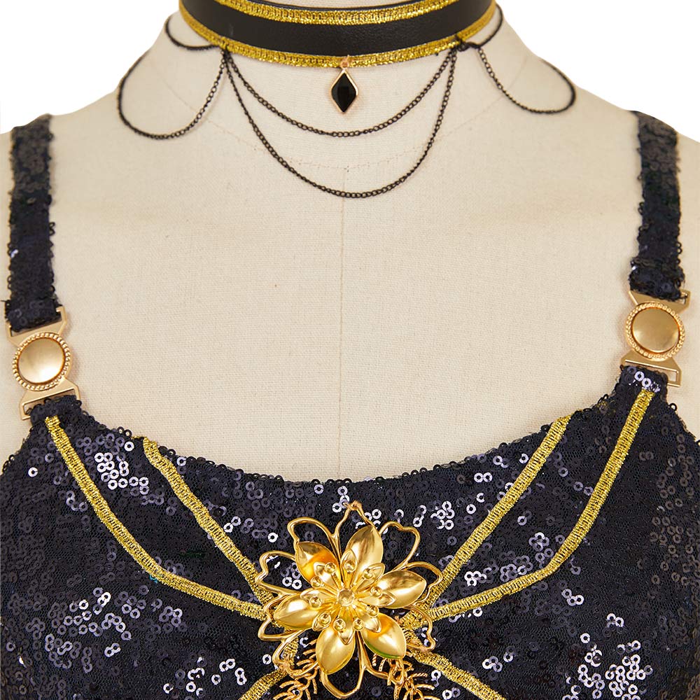 KPop Demon Hunters(2025) Huntrix Mira Tenue à Bretelles Noir Cosplay Costume