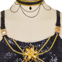 KPop Demon Hunters(2025) Huntrix Mira Tenue à Bretelles Noir Cosplay Costume