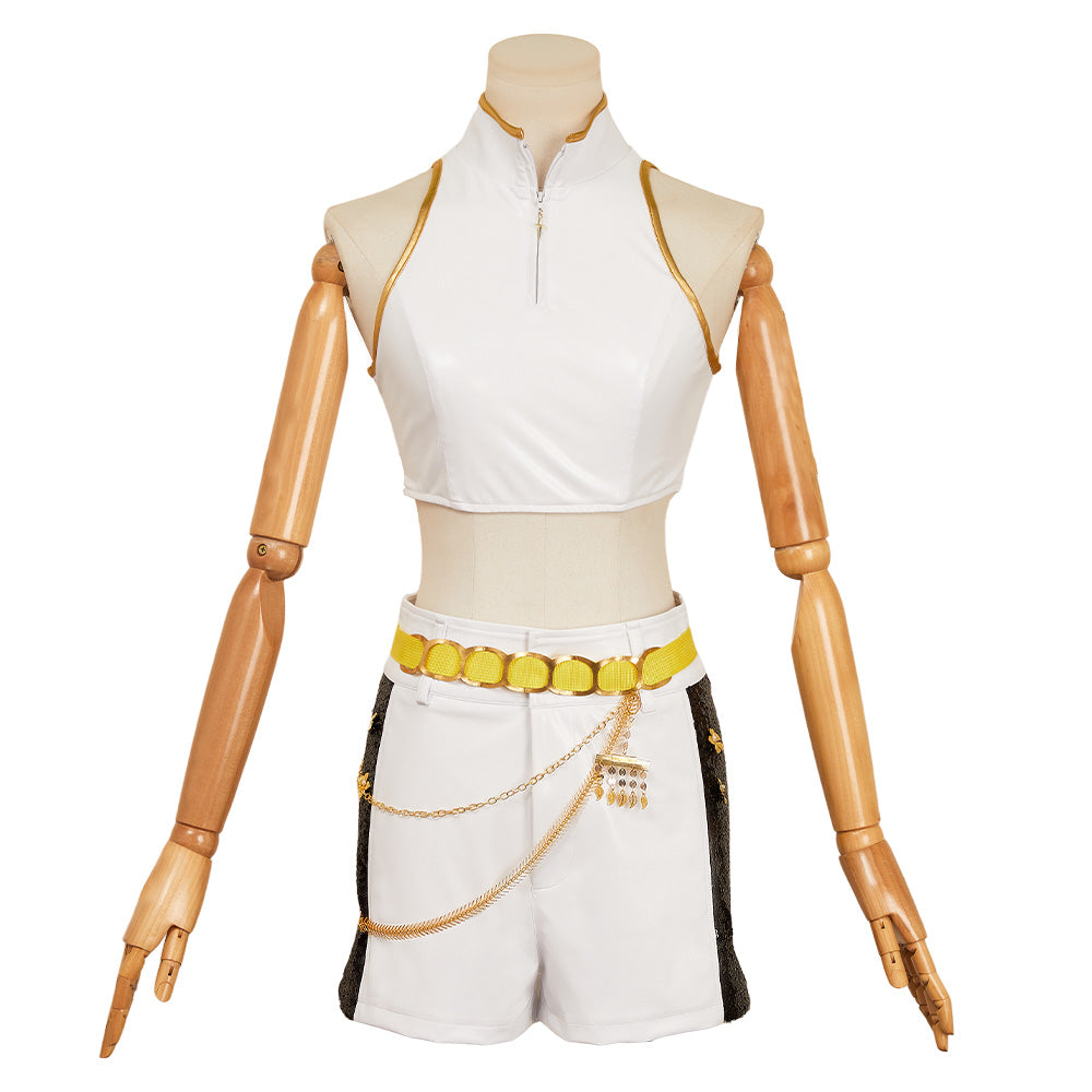 KPop Demon Hunters(2025) Huntrix Rumi Tenue Blanche et Noire Cosplay Costume