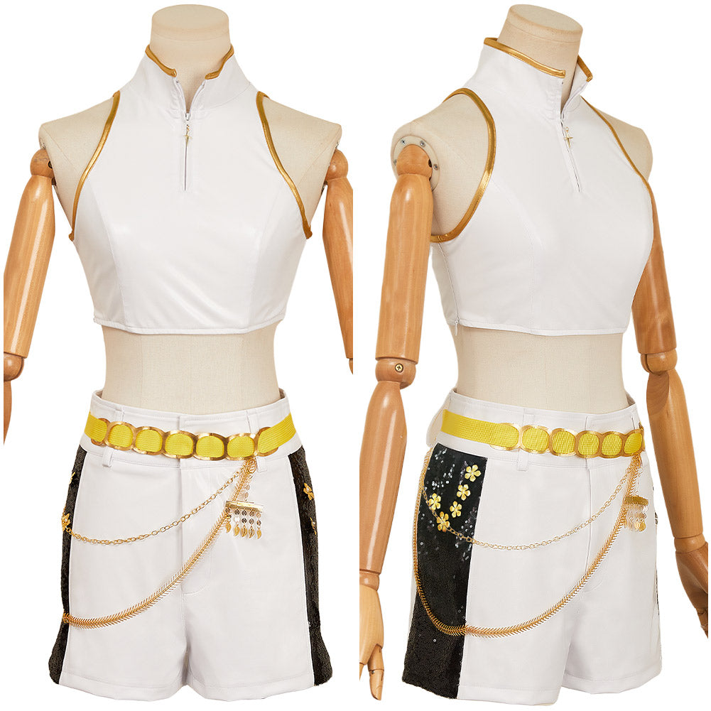 KPop Demon Hunters(2025) Huntrix Rumi Tenue Blanche et Noire Cosplay Costume