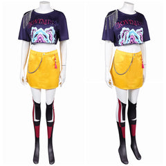 KPop Demon Hunters(2025) Mira Tenue Bleue et Jaune Cosplay Costume