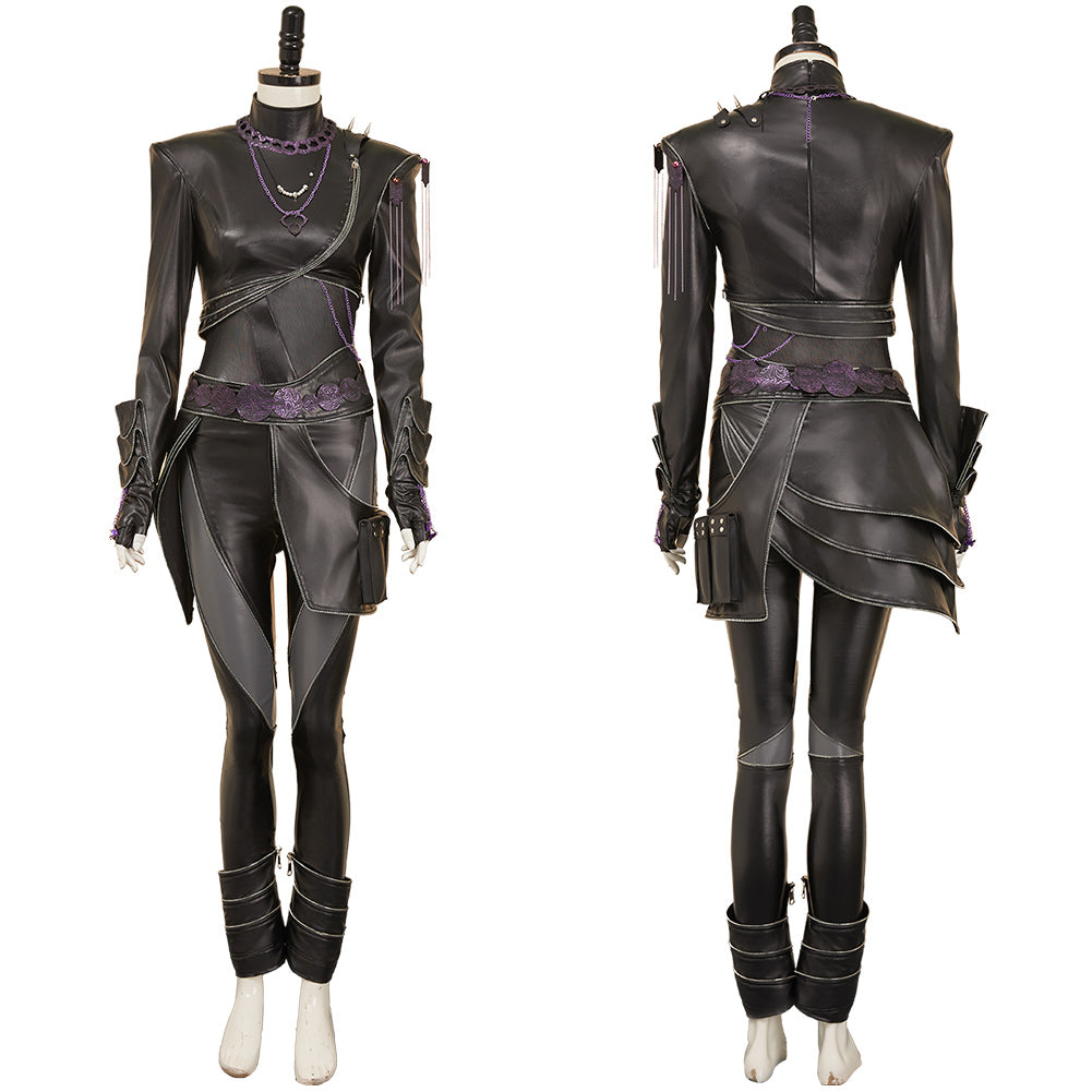 Kpop Demon Hunters(2025) Rumi Tenue Noire en Cuir Cosplay Costume