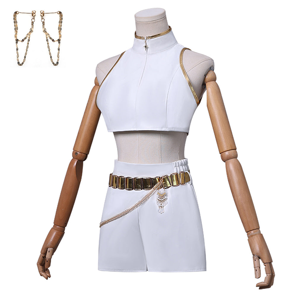 KPop Demon Hunters(2025) Rumi What It Sounds Like Tenue Blanche Cosplay Costume