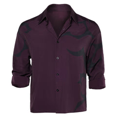 KPop Demon Hunters(2025) Saja Boys Jinu Chemise Imprimée Noire et Violette Cosplay Costume