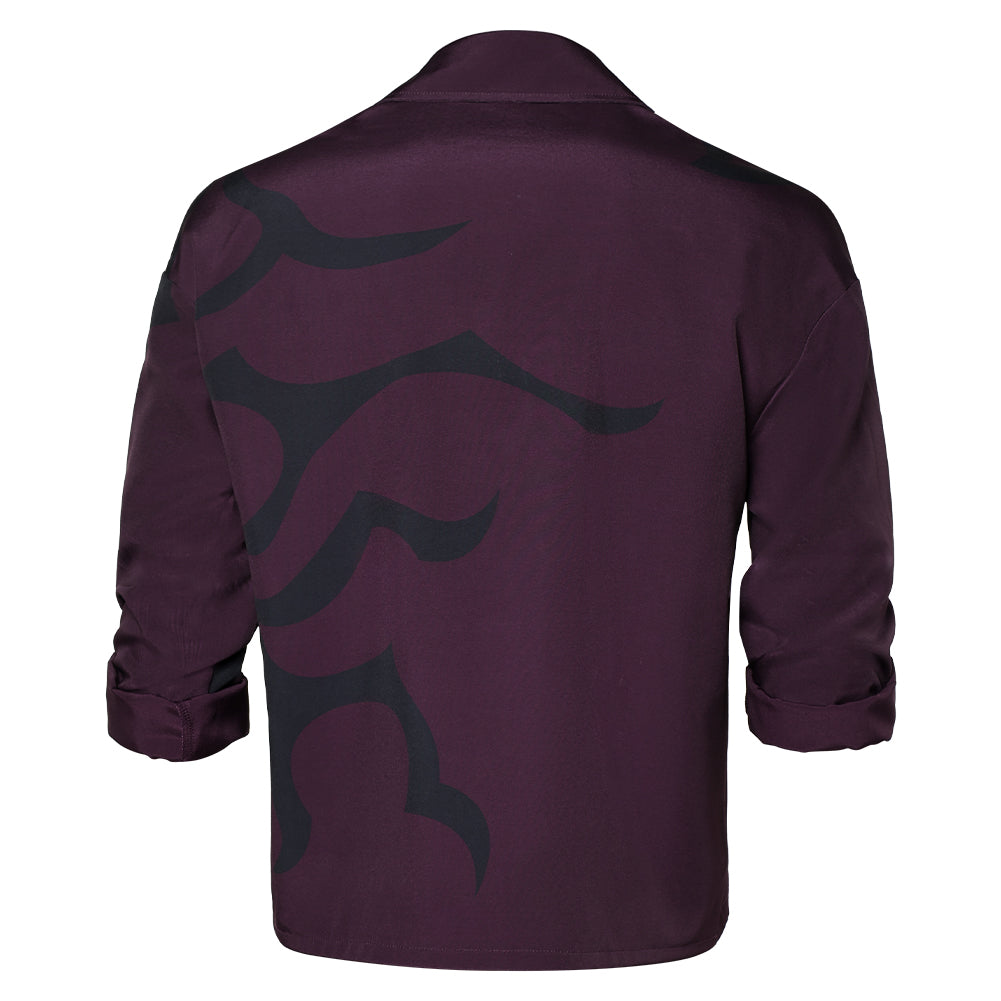 KPop Demon Hunters(2025) Saja Boys Jinu Chemise Imprimée Noire et Violette Cosplay Costume