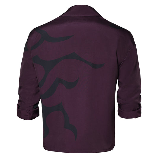 KPop Demon Hunters(2025) Saja Boys Jinu Chemise Imprimée Noire et Violette Cosplay Costume