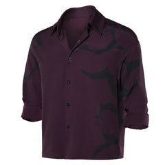 KPop Demon Hunters(2025) Saja Boys Jinu Chemise Imprimée Noire et Violette Cosplay Costume