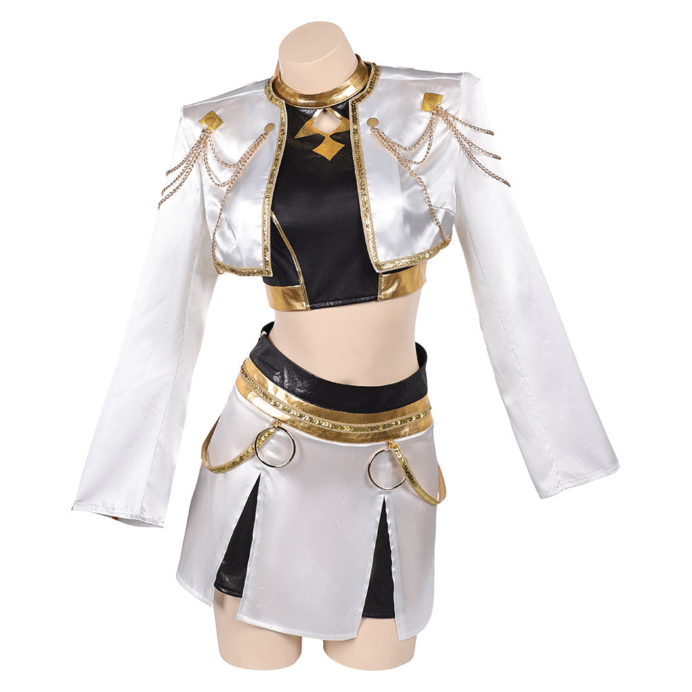 Kpop Demon Hunters(2025) Zoey Tenue Blanche et Noire Cosplay Costume