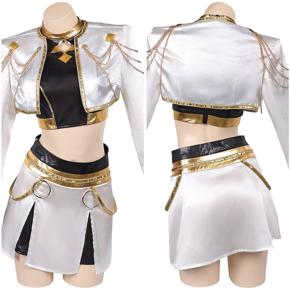 Kpop Demon Hunters(2025) Zoey Tenue Blanche et Noire Cosplay Costume