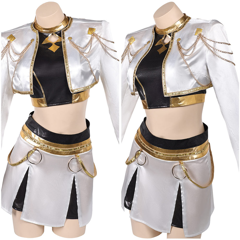 Kpop Demon Hunters(2025) Zoey Tenue Blanche et Noire Cosplay Costume