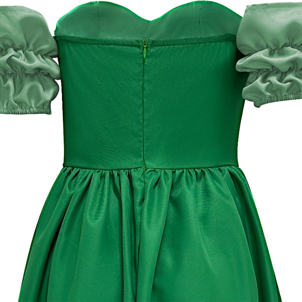 La Belle et la Bête Claudette Robe Verte Cosplay Costume