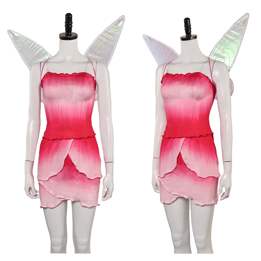La Fée Clochette Rosélia Tenue Rose Cosplay Costume