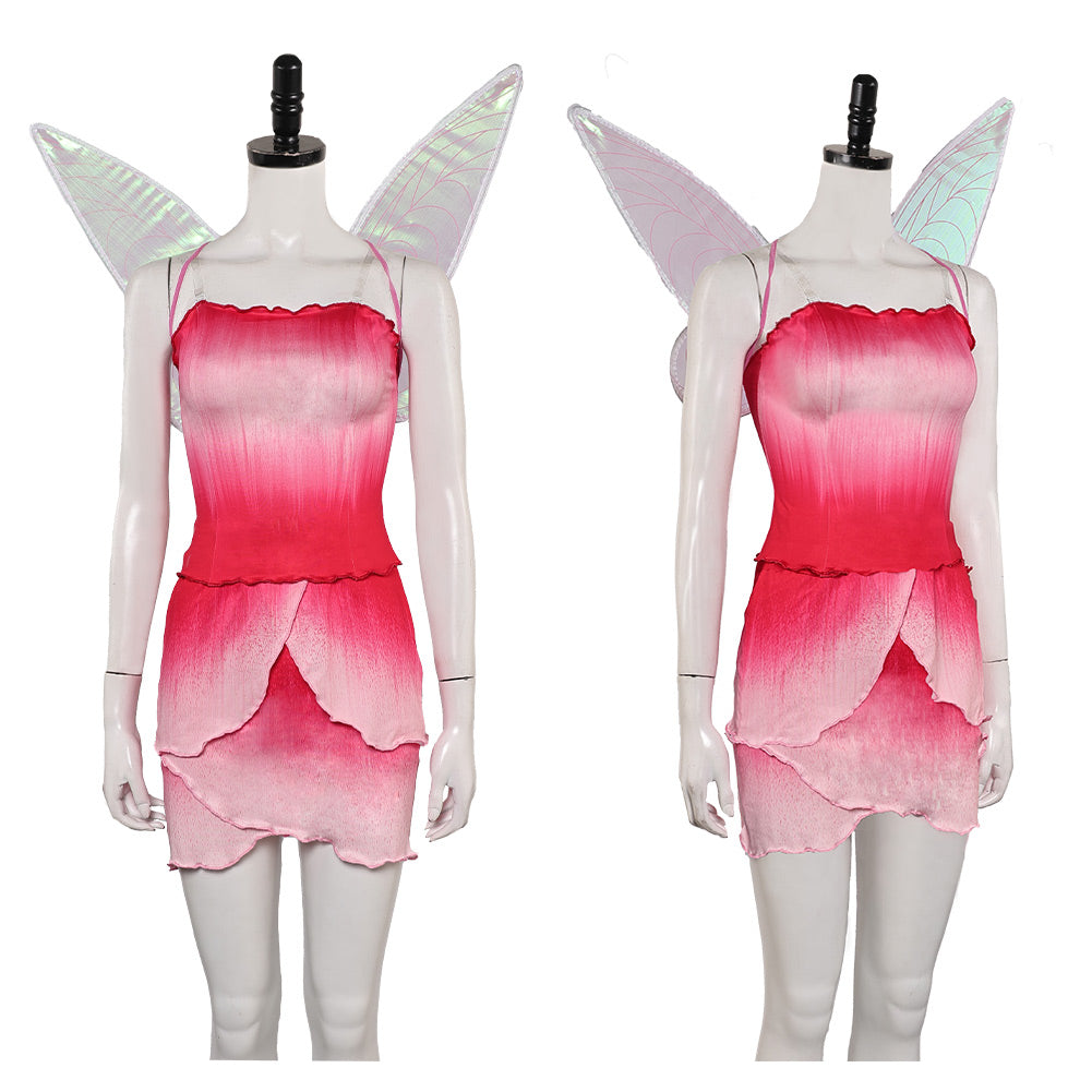 La Fée Clochette Rosélia Tenue Rose Cosplay Costume