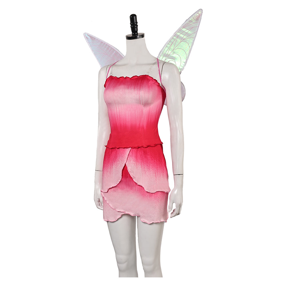 La Fée Clochette Rosélia Tenue Rose Cosplay Costume