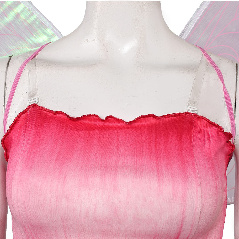 La Fée Clochette Rosélia Tenue Rose Cosplay Costume