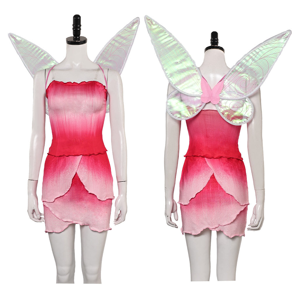 La Fée Clochette Rosélia Tenue Rose Cosplay Costume