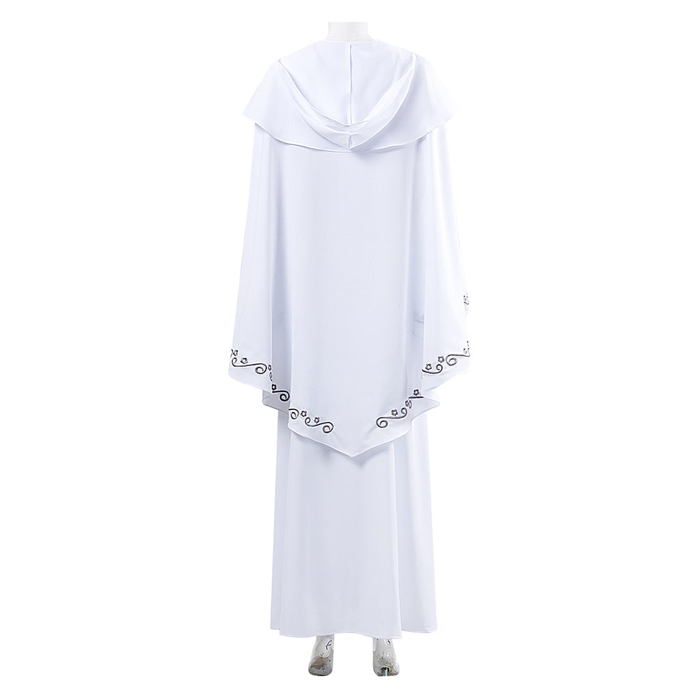 La Guerre des Étoiles Padme Amidala Naberrie Robe Blanche Cosplay Costume