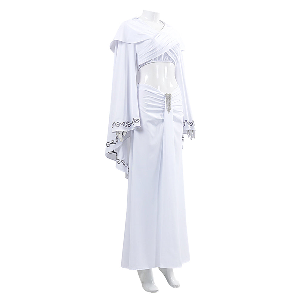 La Guerre des Étoiles Padme Amidala Naberrie Robe Blanche Cosplay Costume