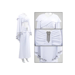 La Guerre des Étoiles Padme Amidala Naberrie Robe Blanche Cosplay Costume