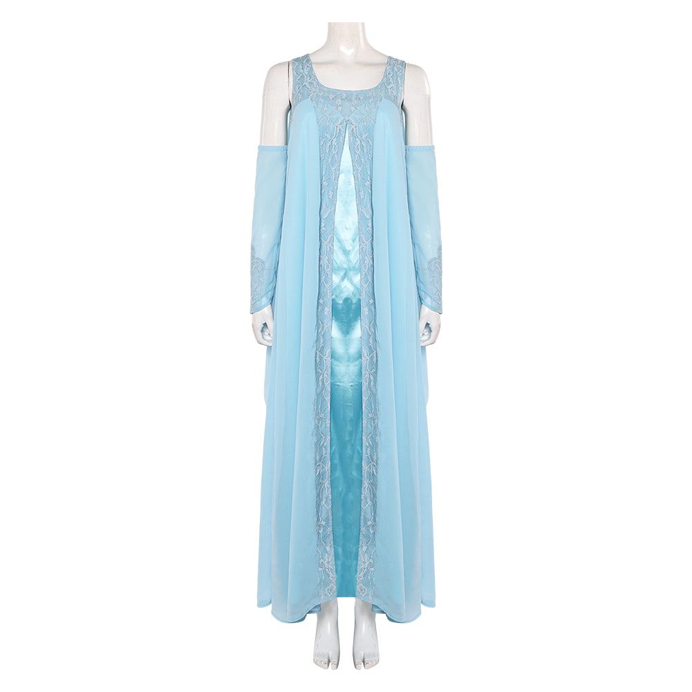 La Guerre des Étoiles Padme Amidala Naberrie Robe Bleue Cosplay Costume