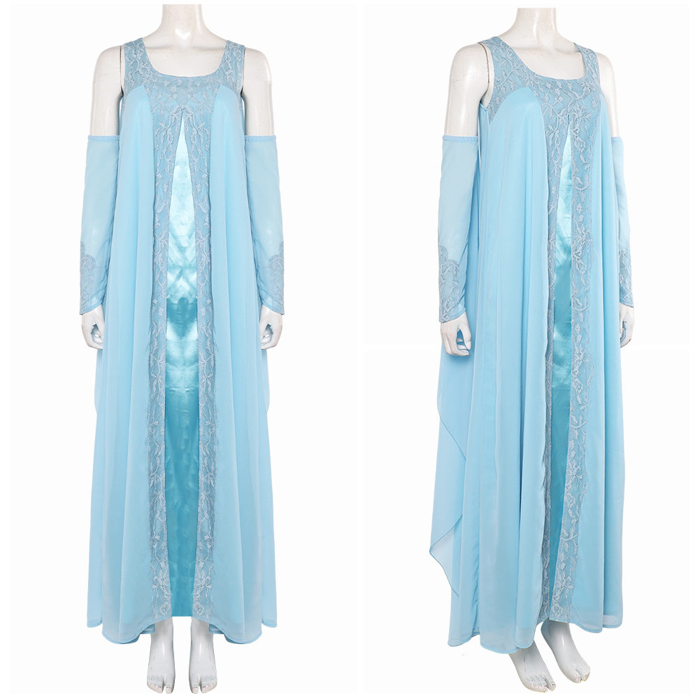 La Guerre des Étoiles Padme Amidala Naberrie Robe Bleue Cosplay Costume
