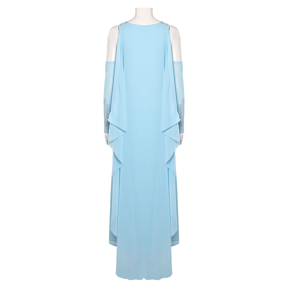 La Guerre des Étoiles Padme Amidala Naberrie Robe Bleue Cosplay Costume