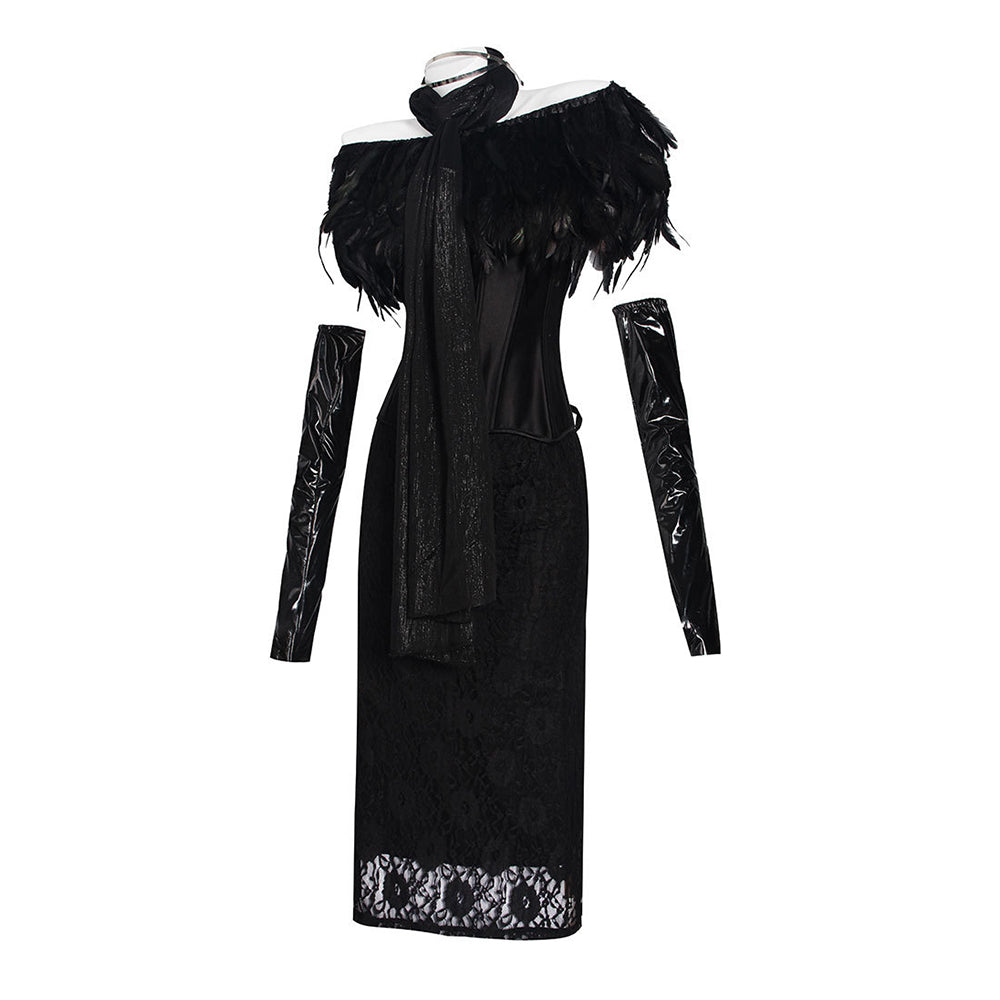 La Guerre des Étoiles Padme Amidala Naberrie Robe de Cour Noire Cosplay Costume