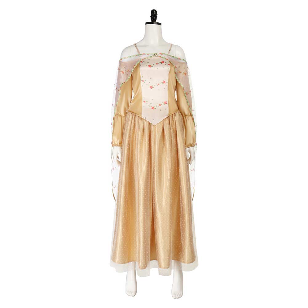 La Guerre des Étoiles Padme Amidala Naberrie Robe Jaune Cosplay Costume