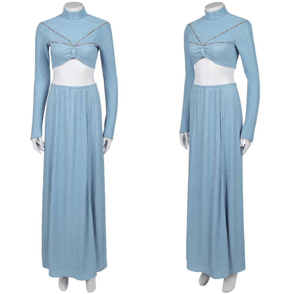 La Guerre des Étoiles Padme Amidala Naberrie Tenue Bleue Cosplay Costume