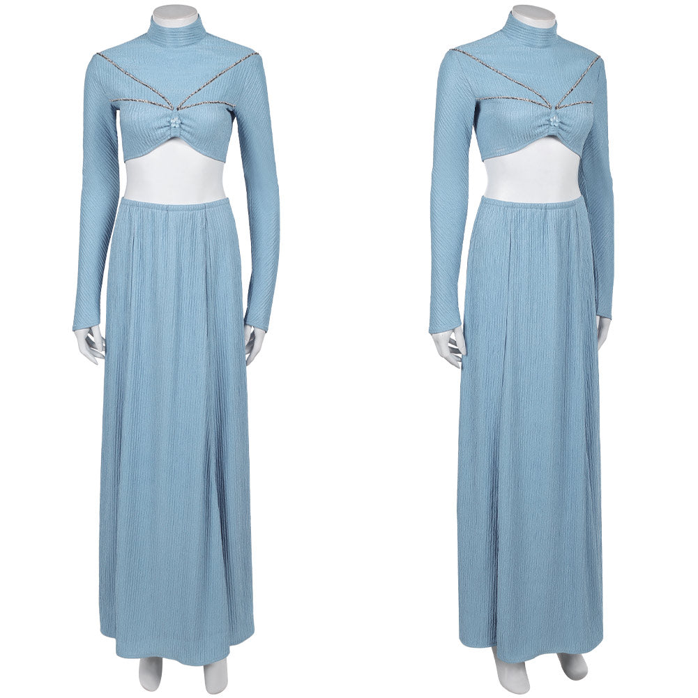 La Guerre des Étoiles Padme Amidala Naberrie Tenue Bleue Cosplay Costume