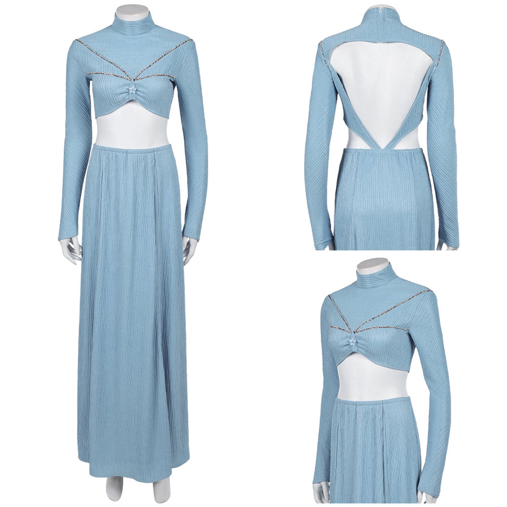 La Guerre des Étoiles Padme Amidala Naberrie Tenue Bleue Cosplay Costume